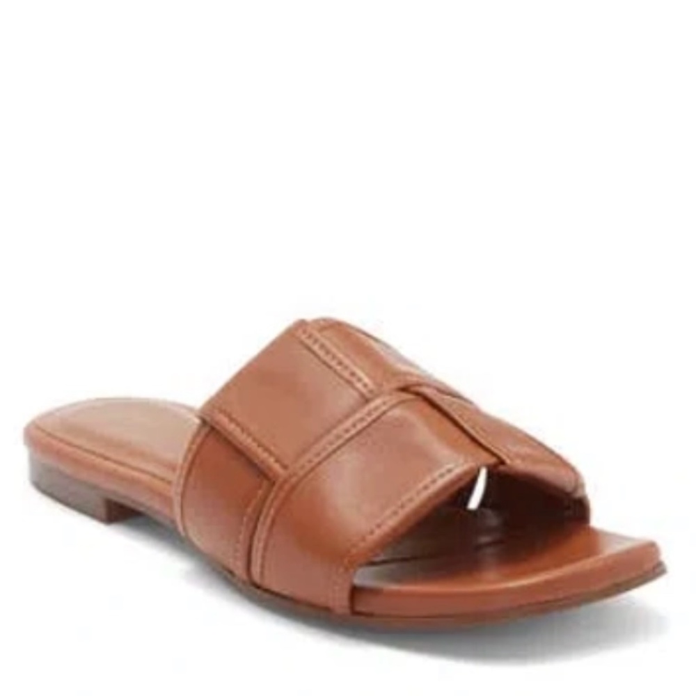 Bruno Magli Brown Leather Slide Sandals